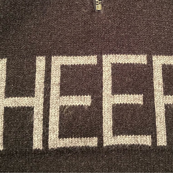 “Cheers” black, 1/2 zip, cashmere sweater - Picture 3 of 3